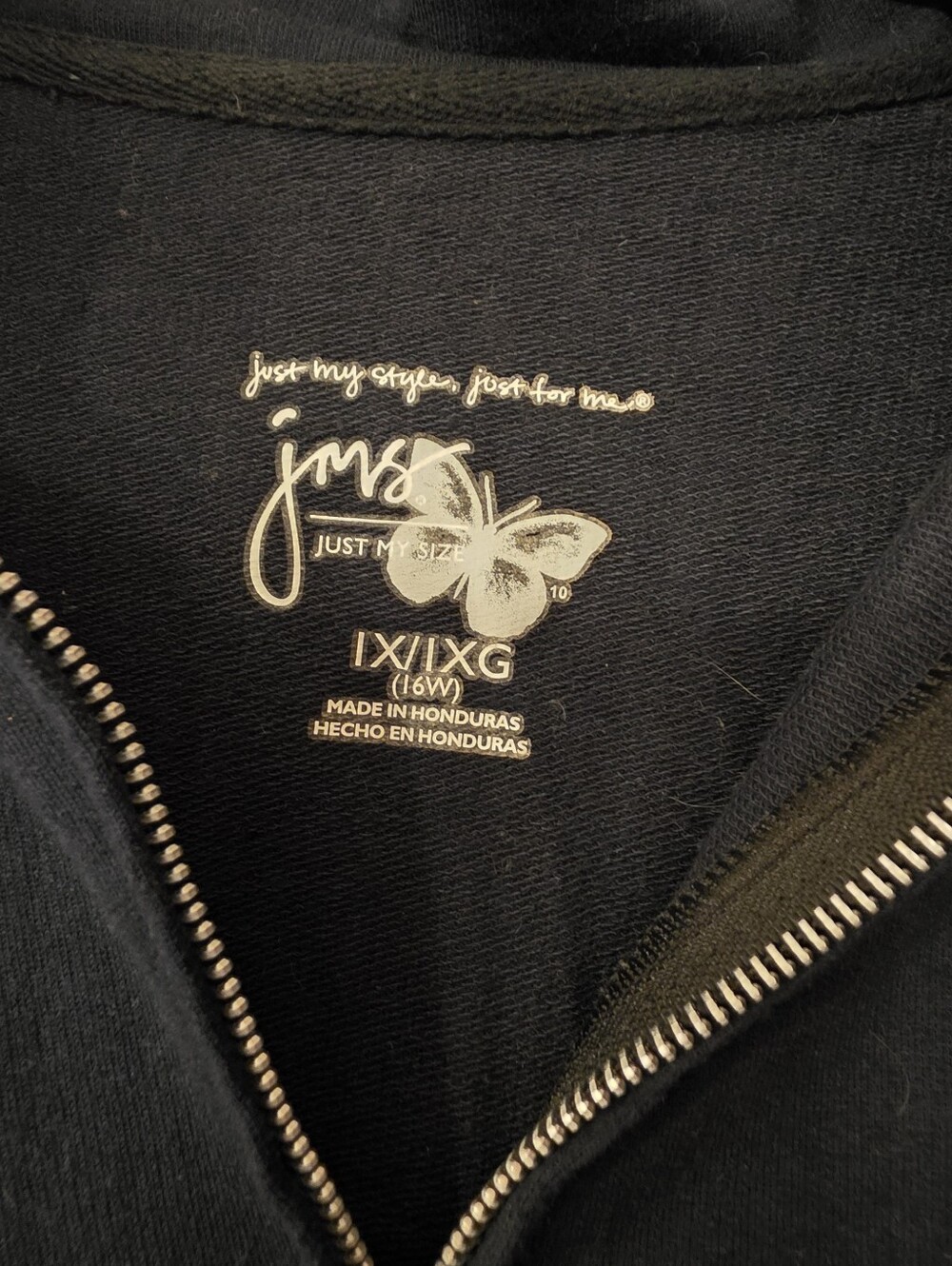 Black Full Zip Hoodie Purple Butterfly Graphic (Size 1X / 16w) - Picture 4 of 5
